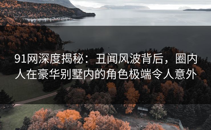 91网深度揭秘：丑闻风波背后，圈内人在豪华别墅内的角色极端令人意外